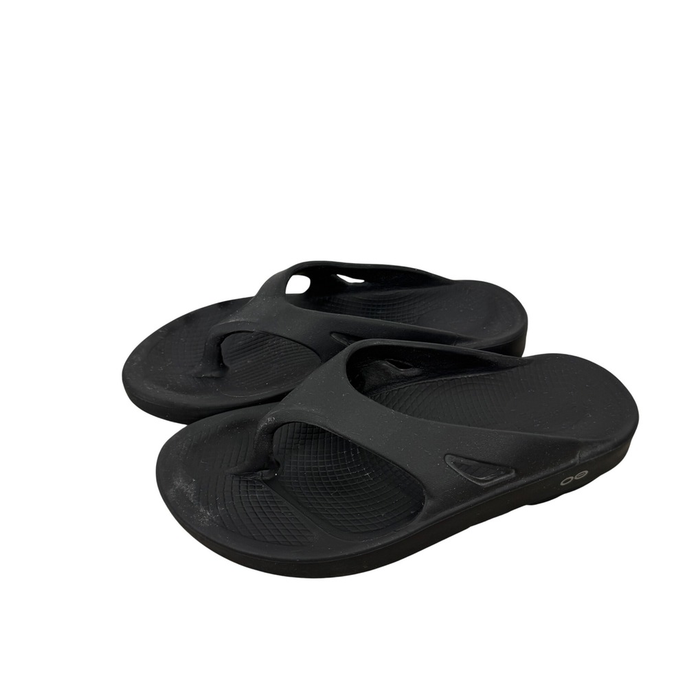 OOFOS OOriginal Recovery Sandal Black Thong Flip Flop Womens 8 Mens 6 EU 39
